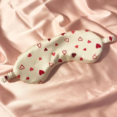 Heart Print Silk Beth Eye Mask