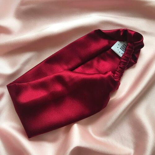 Silk Anya Headband-Burgundy