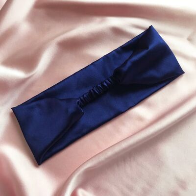 Silk Anya Headband-French Navy