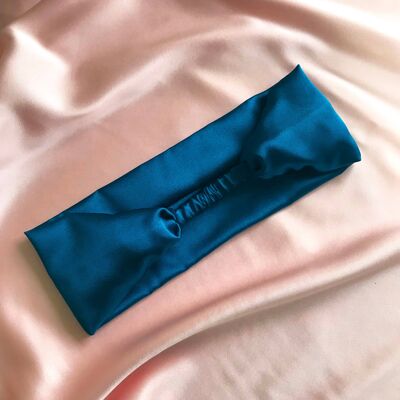 Silk Anya Headband-Sapphire Teal