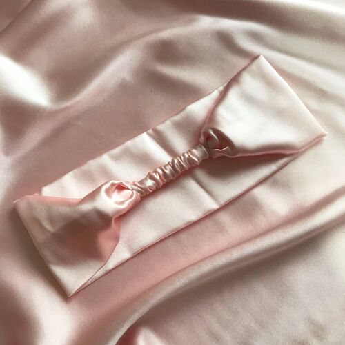 Silk Anya Headband-Shell Pink