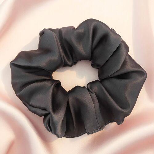 Silk Astrid Super Scrunchie-Dark Grey