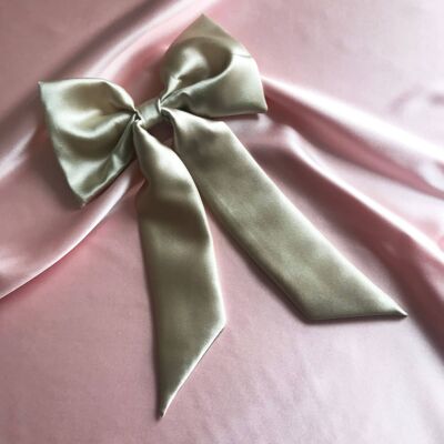 Silk Euphrasie Hair Bow-Champagne