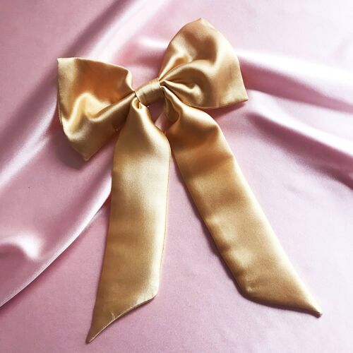 Silk Euphrasie Hair Bow-Gold