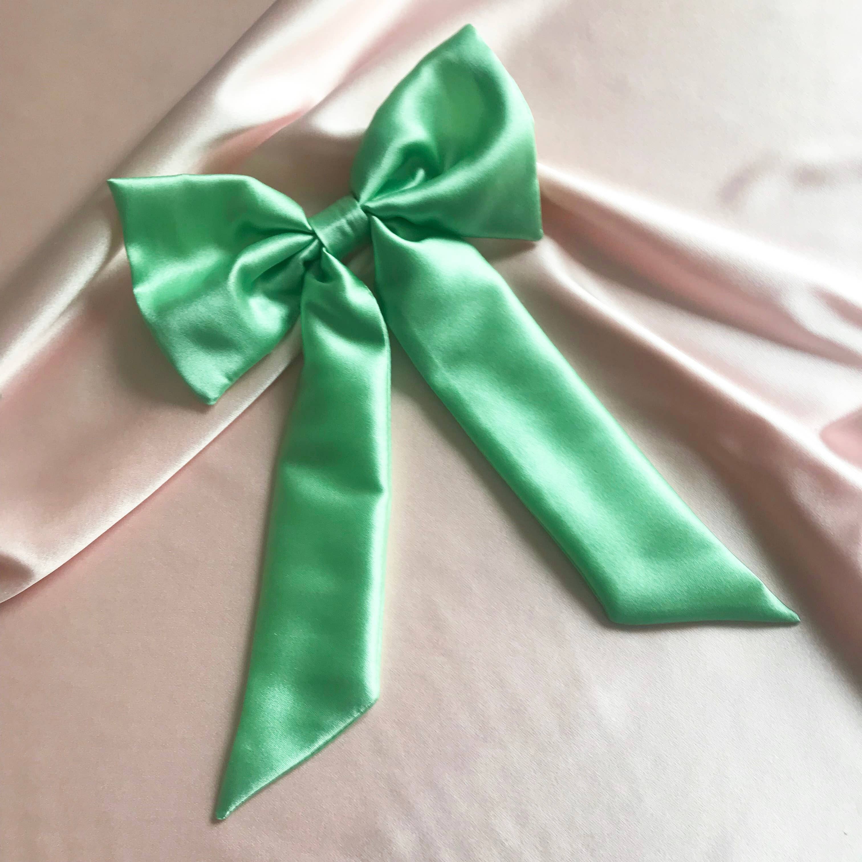 Fiocco per capelli in seta Euphrasie-Menta
