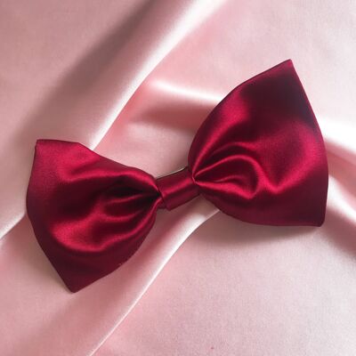 Silk Lily Hair Bow-Burgundy