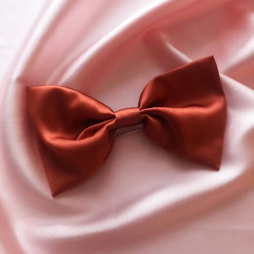 Silk Lily Hair Bow-Conker