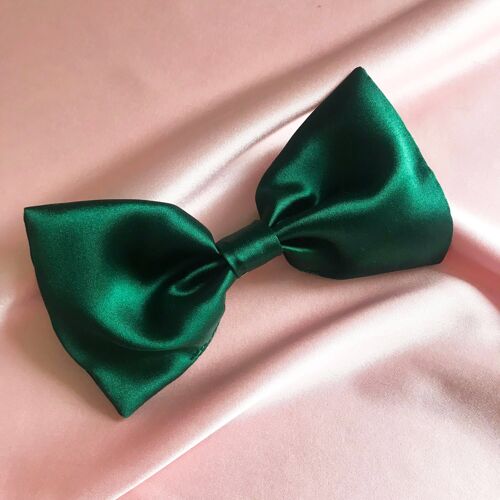 Silk Lily Hair Bow-Emerald