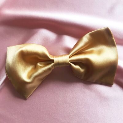 Silk Lily Hair Bow-Gold