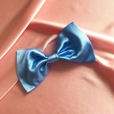 Silk Lily Hair Bow-Pale Blue