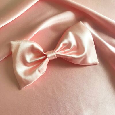 Silk Lily Hair Bow-Shell Rose
