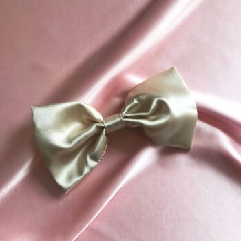 Silk Lily Hair Bow-Shell Rose 5