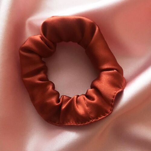 Silk Mini Astrid Scrunchie 22 colours-Conker