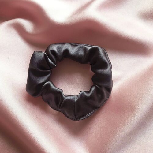 Silk Mini Astrid Scrunchie 22 colours-Dark Grey