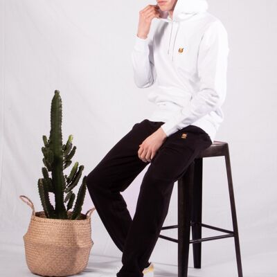 White HDV Embroidered Hoodie