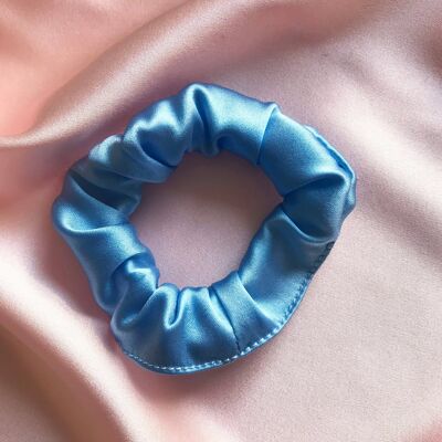 Mini Scrunchie de Seda Astrid 22 colores-Azul Pálido