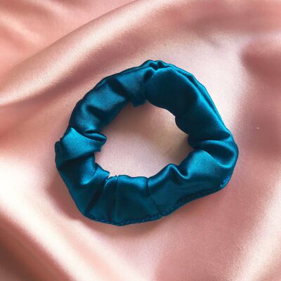 Silk Mini Astrid Scrunchie 22 colours-Sapphire Teal