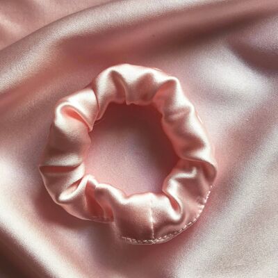 Mini chouchou Astrid en soie 22 couleurs-Rose coquillage