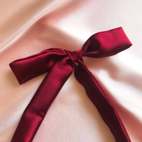 Silk Tess Hair Ribbon-Burgundy