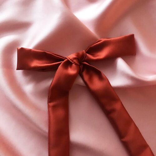 Silk Tess Hair Ribbon-Conker