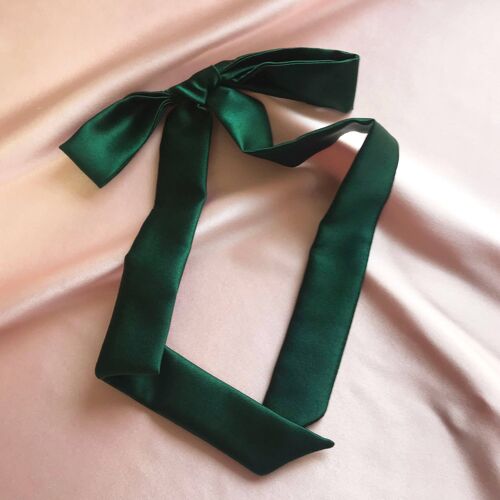 Silk Tess Hair Ribbon-Emerald