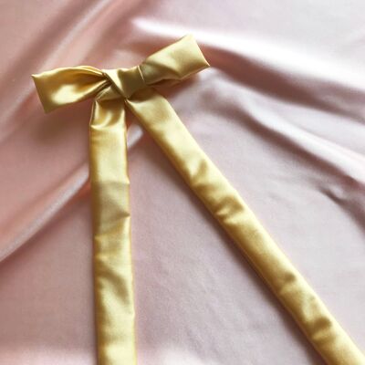 Silk Tess Hair Ribbon-Gold