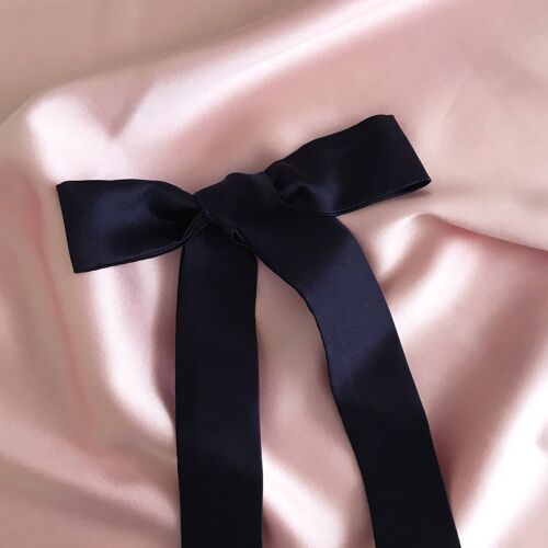 Silk Tess Hair Ribbon-Ink