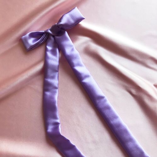 Silk Tess Hair Ribbon-Lilac