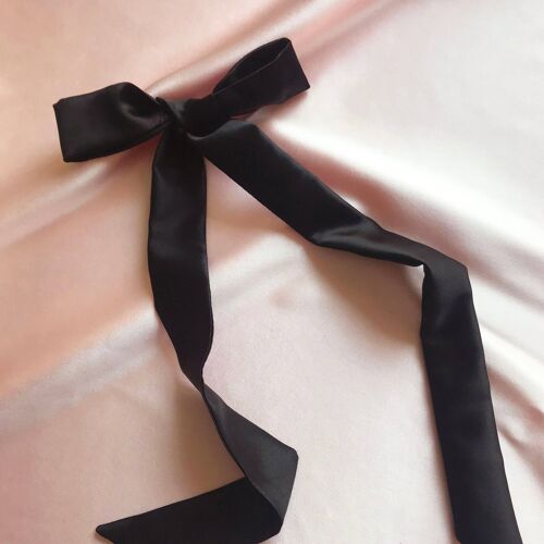 Silk Tess Hair Ribbon-Onyx