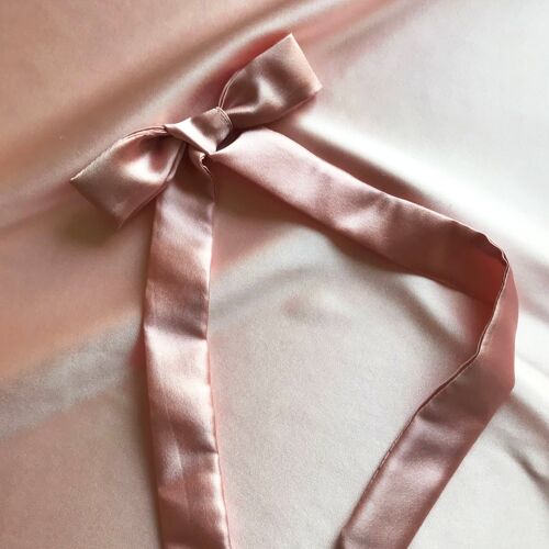 Silk Tess Hair Ribbon-Oyster Pink
