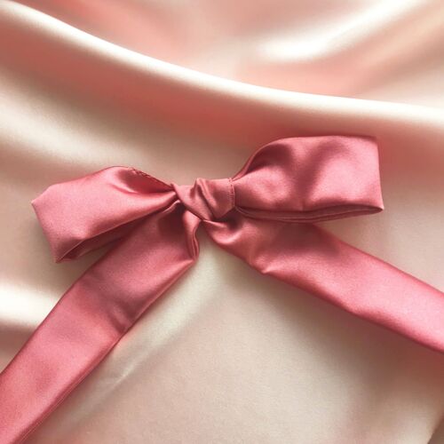 Silk Tess Hair Ribbon-Rose Petal