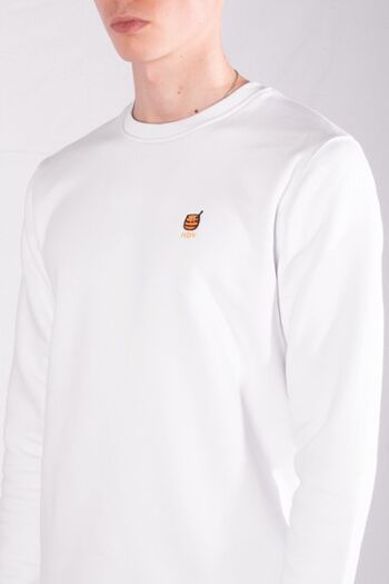 Sweat Col Rond Blanc Brodé HDV 3