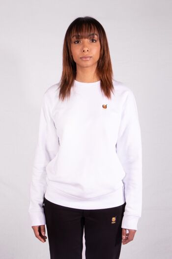 Sweat Col Rond Blanc Brodé HDV 7