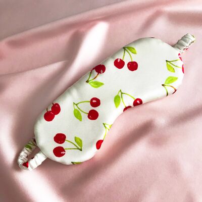 Summer Cherry Print Silk Beth Eye Mask