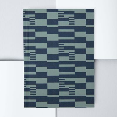 Limited Edition | A5 Layflat Notebook Dotted Pages - Anni Print in Navy & Green