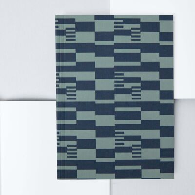 Limited Edition | A5 Layflat Notebook Dotted Pages - Anni Print in Navy & Green