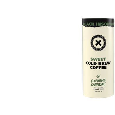 Cold Brew SWEET par Black Insomnia, 12 x 220 ml, café fort, caféine extrême