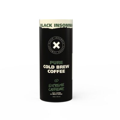 Cold Brew PURE de Black Insomnia, 12 x 220ml, café fuerte, cafeína extrema