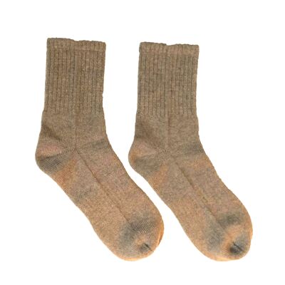 Gerippte Socken aus reinem Kaschmir Camel