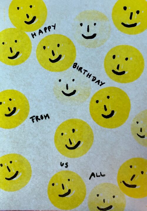 Karte Happy Birthday Smiley