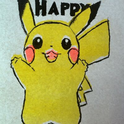 Karte Happy Birthday Pikachu