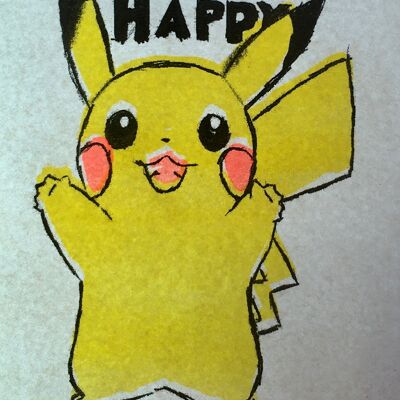 Karte Happy Birthday Pikachu