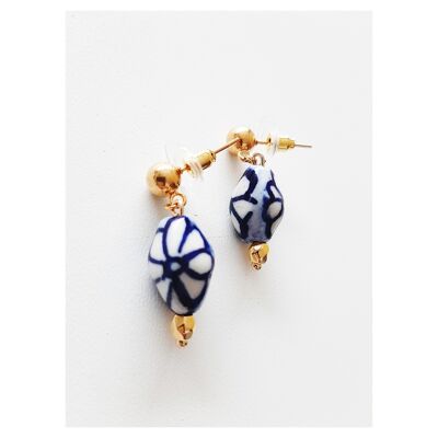 Boucles d'oreilles Fleur de Delft point