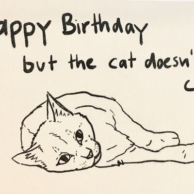 Card Happy Birthday Cat doesn't care