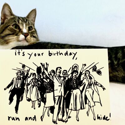 Card Happy Birthday Run & Hide