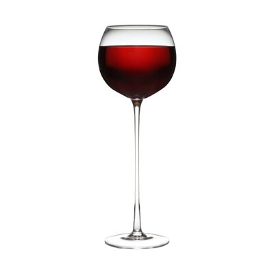 Rotweinglas mit langem Stiel (wie im Fernsehen zu sehen)