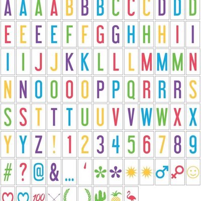 Pacchetto Lettere Colorate 100