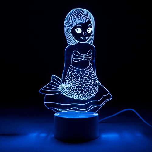 Mermaid Colour Changing 3D Lamp