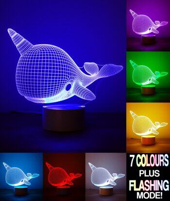 Lampe 3D à changement de couleur Narval 2