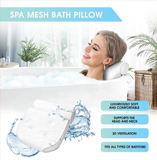 Mesh Bath Pillow White